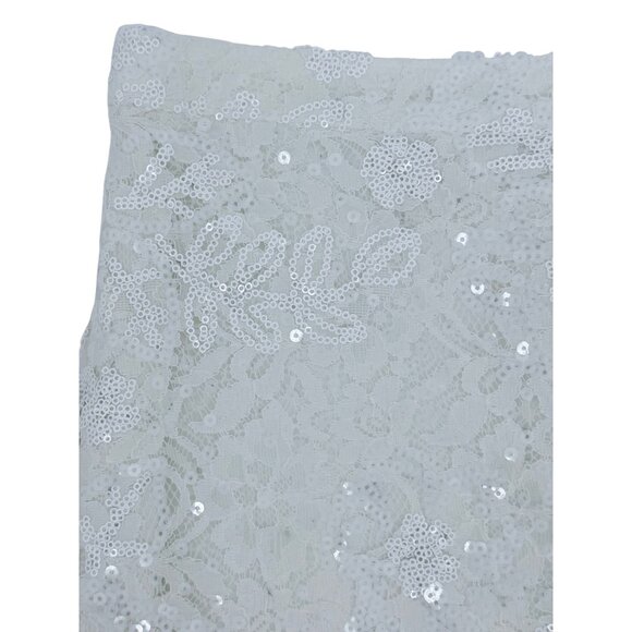 Vintage Hollister Cream Floral Lace & Sequin Embellished Mini Skirt Y2K - Picture 8 of 16
